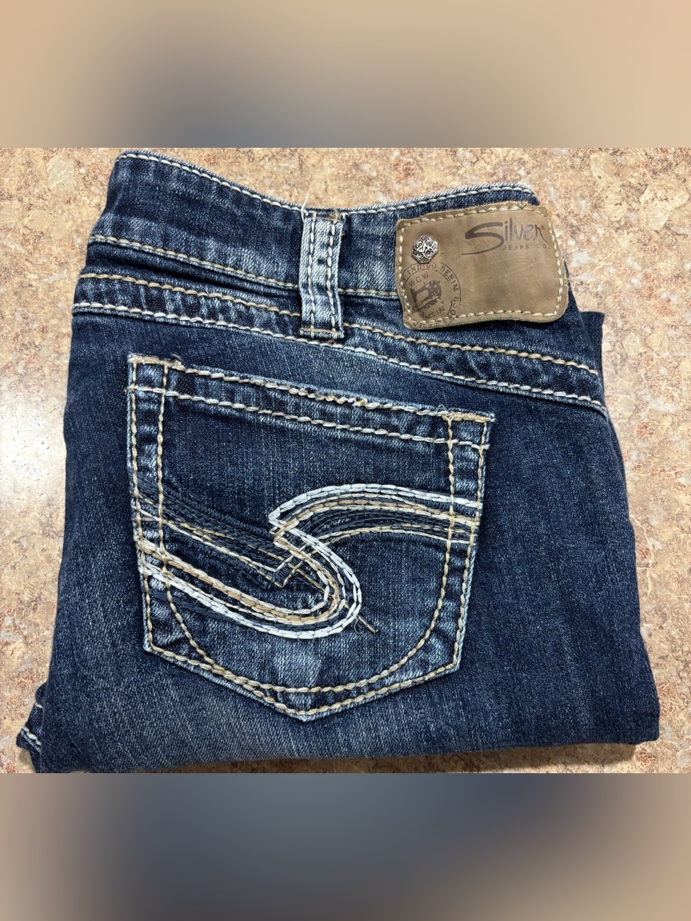 Silver Capri Jeans Women's Indigo Bootcut Jeans with Contrast Stitching